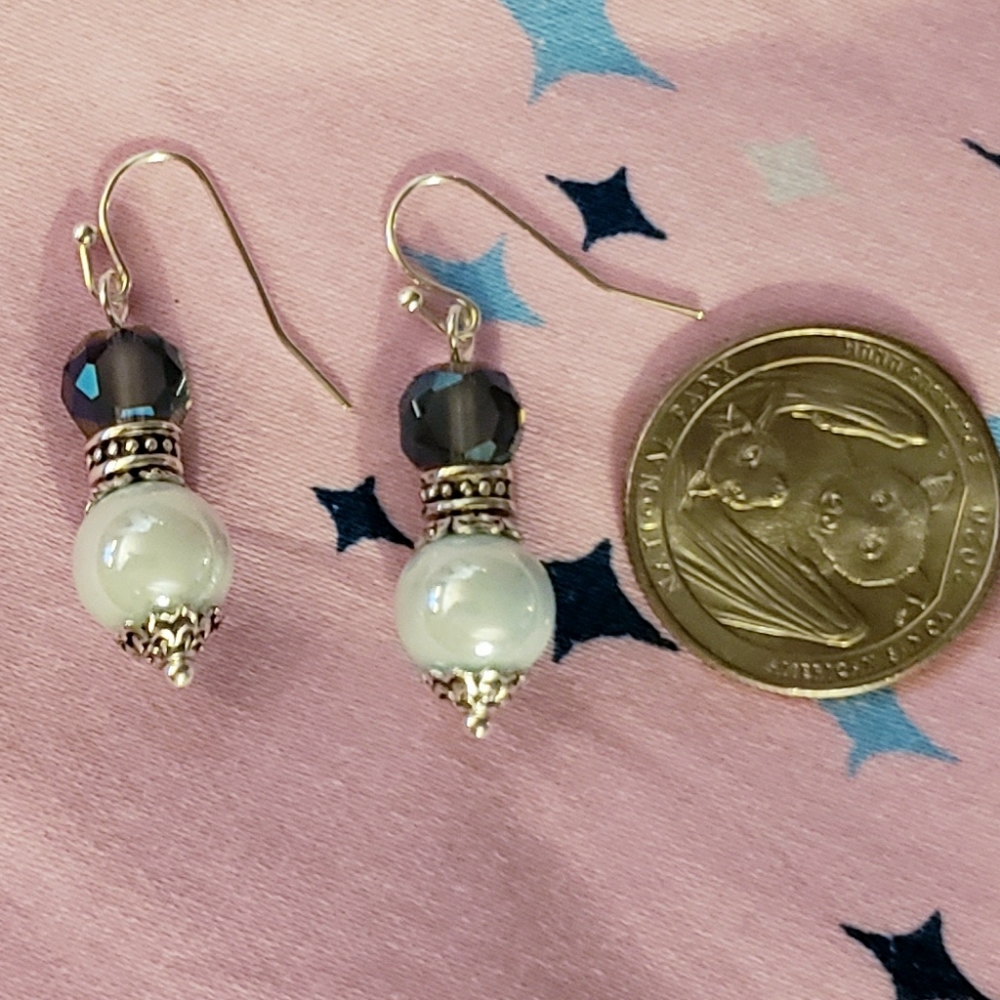 Light Blue Handcrafted Earrings - Picture 5 of 5